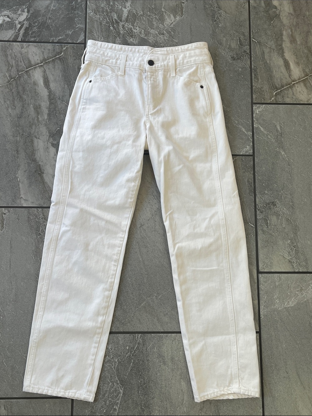 🤍 Veronica Beard Blake Classic Straight High Rise Jeans Ecru Size 24 / 00